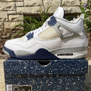 AIR JORDAN 4 RETRO MIDNIGHT NAVY SIZE 12 WHITE CEMENT RARE AJ4 NO STAR LOSS 2022